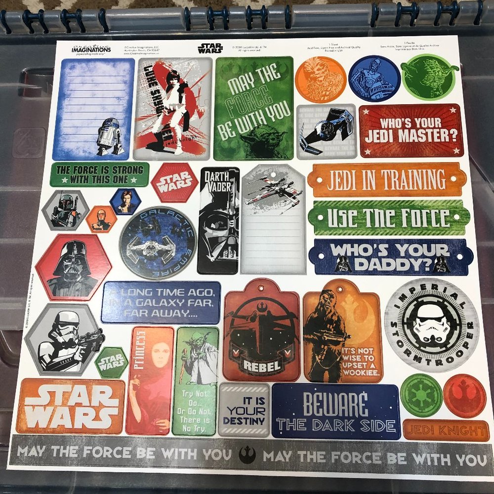 NWOT Star Wars Theme Scrapbooking Papers